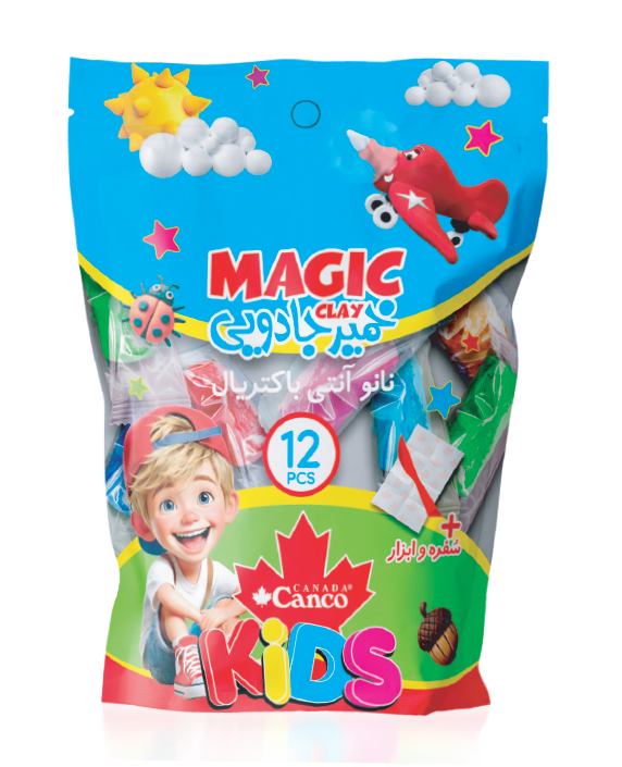 خمیر جادویی 12 رنگ زیپ کیپ