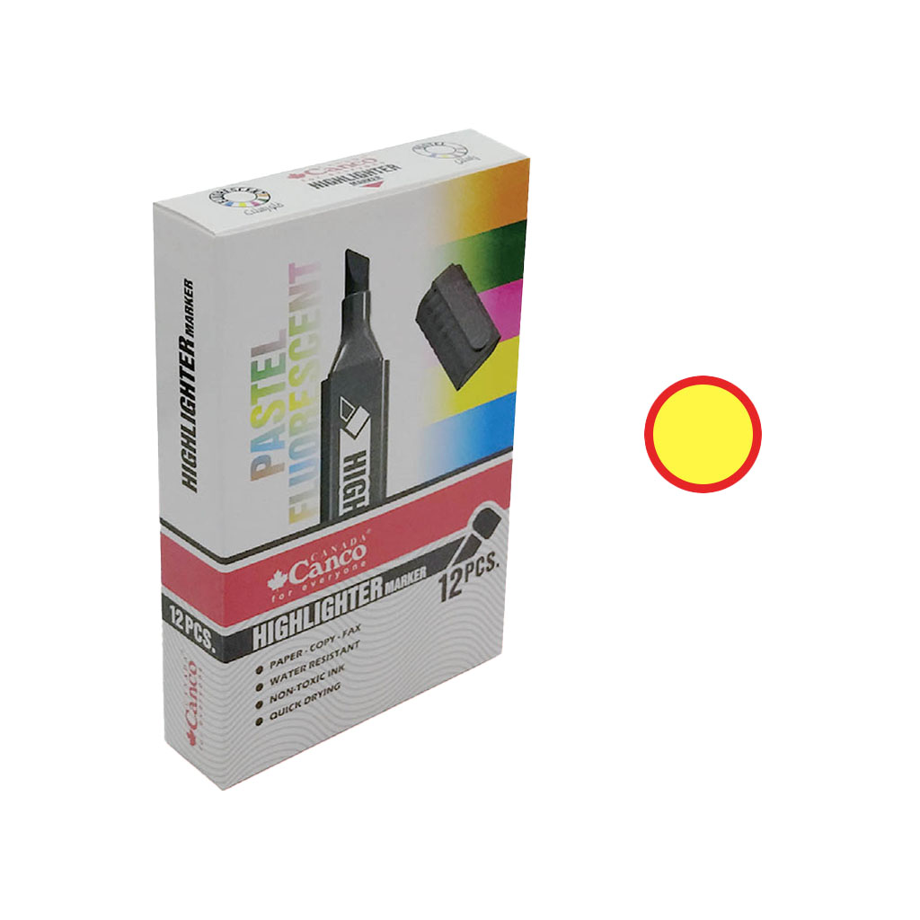 ماژیک هایلایتر - 12 عددی - زرد